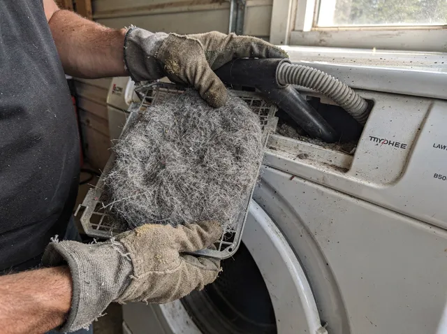 Cleaning Dryer Lint Trap in Wickliffe